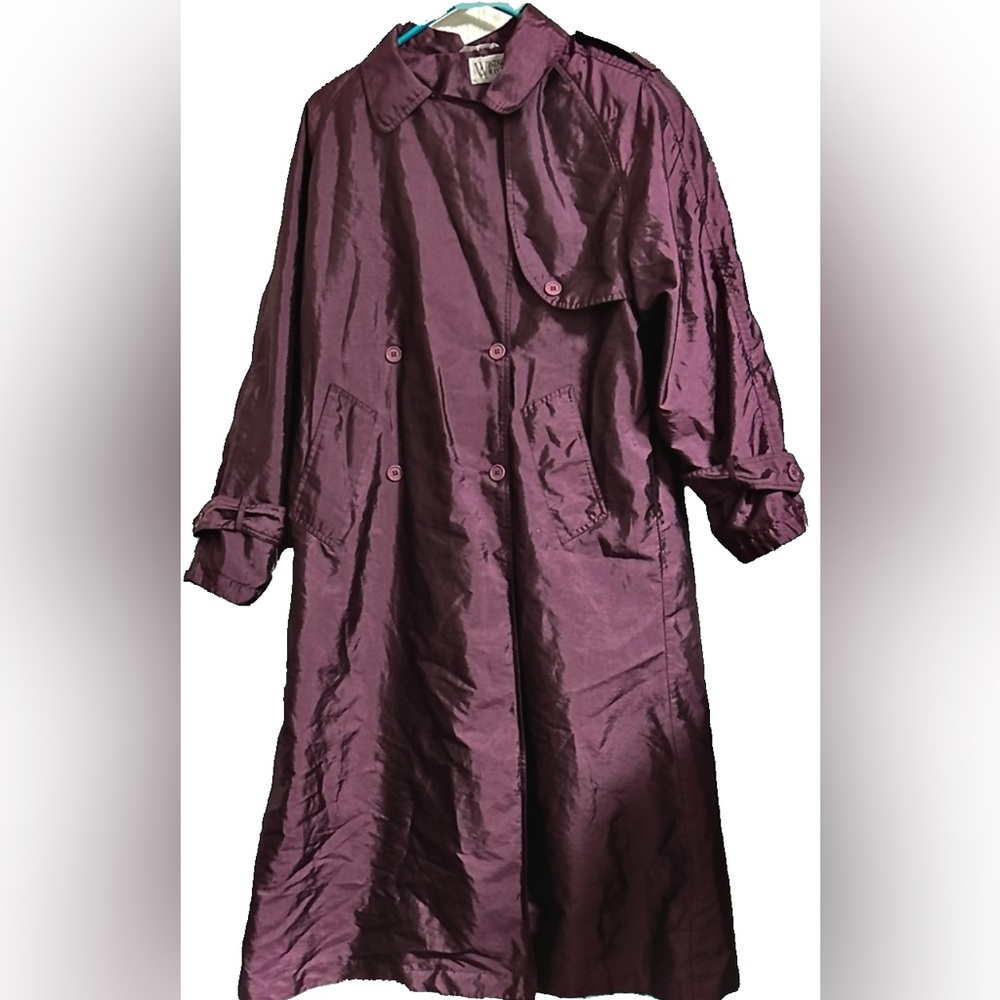 Vintage Windsor Bay Deep Metallic Purple Trench Coat